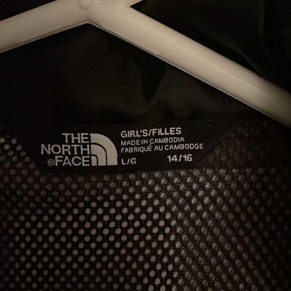 North Face Black Light Weight Jacket Weather-Resistant Full-Zip w/hood 14/16 - Picture 3 of 6